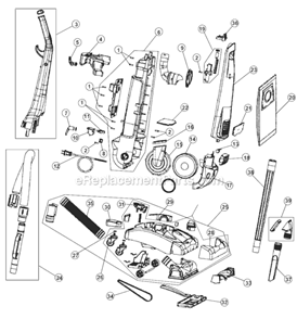 Page A Diagram and Parts List for M086370  Dirt Devil Upright Vacuum